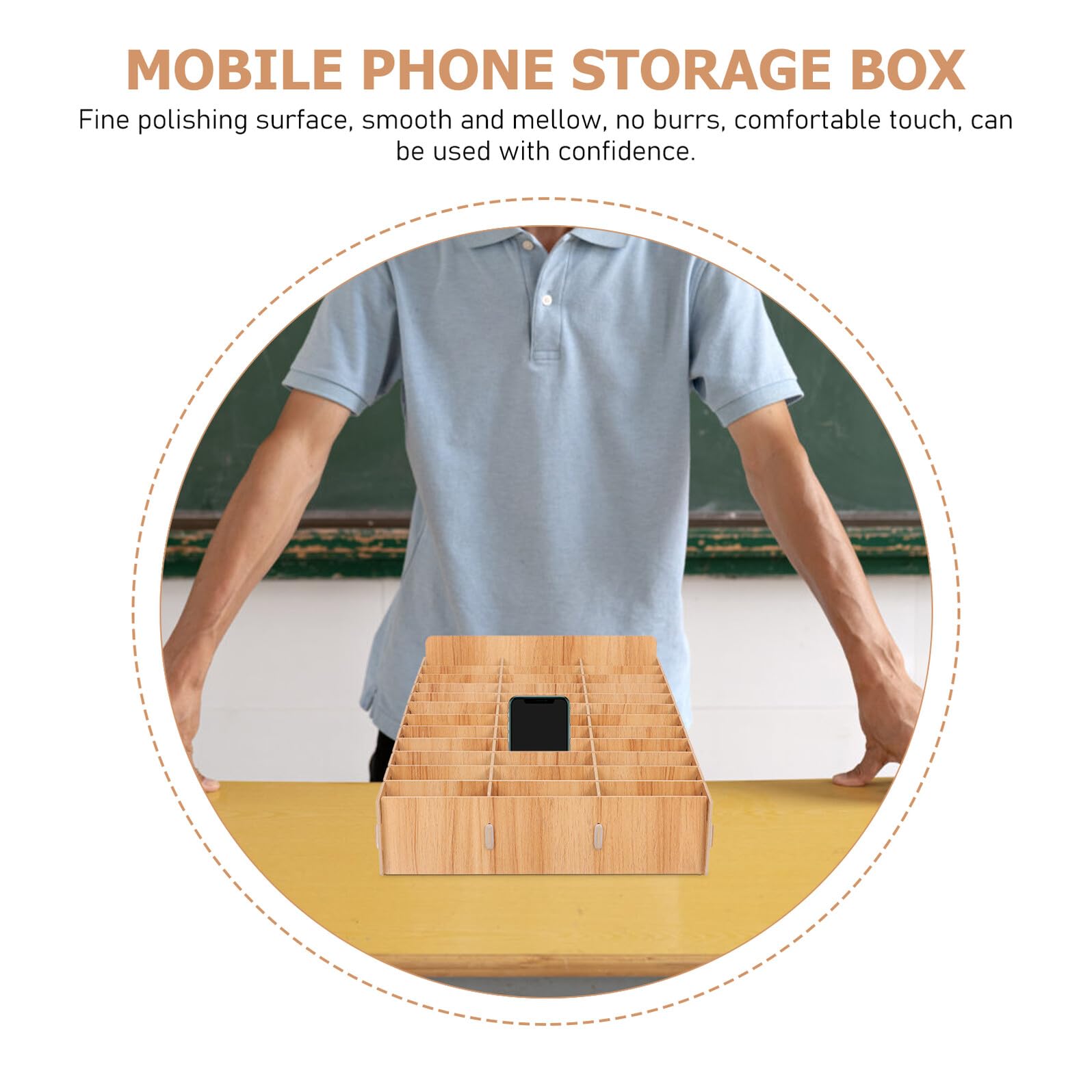 GARVALON Organizer per Cellulare da Scrivania con Scomparti Separati Box Multifunzione per Aule e Ufficio Scatola Portaoggetti Resistente e Pratica per Telefono Cancelleria e Accessori