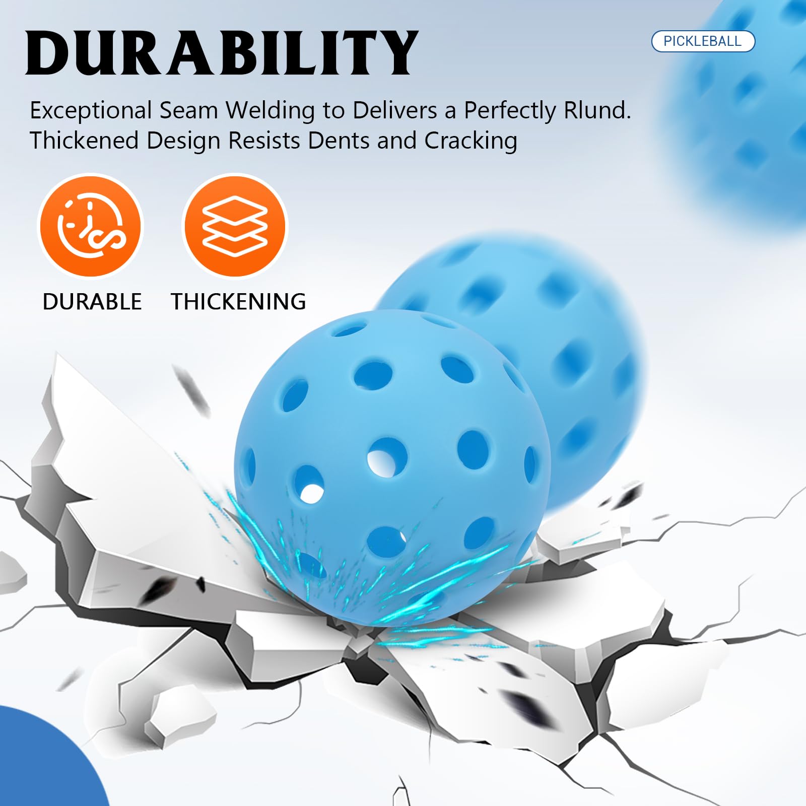 Confezione da 6 palline da pickleball | Confezione da 12 - 40 fori per pickleball da esterno con borsa, perfettamente bilanciate, alto rimbalzo, resistenza alle crepe, standard USAPA