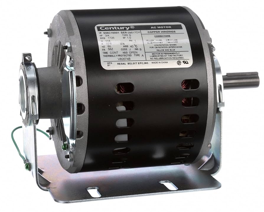 メル　3/4 3/4 hp 1725 RPM 56Z Frame 115V Split Phase Rigid Base Motor