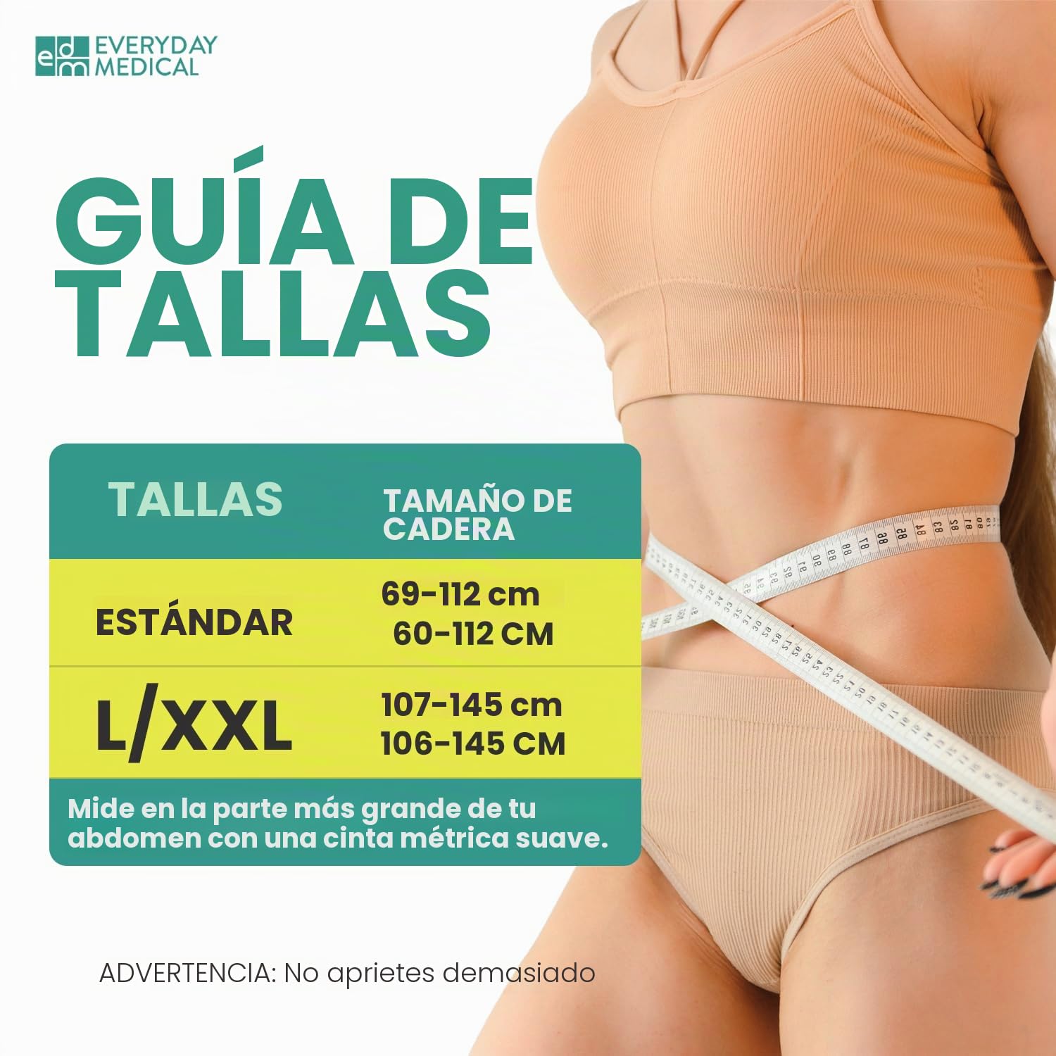Everyday Medical Cinturón Ergonómico para Hernia Umbilical I Faja Abdominal para Soporte de Hernias Ombligo con Almohadilla de Compresión I Soporte para Hernia Ventral para Hombres y Mujeres - S/M