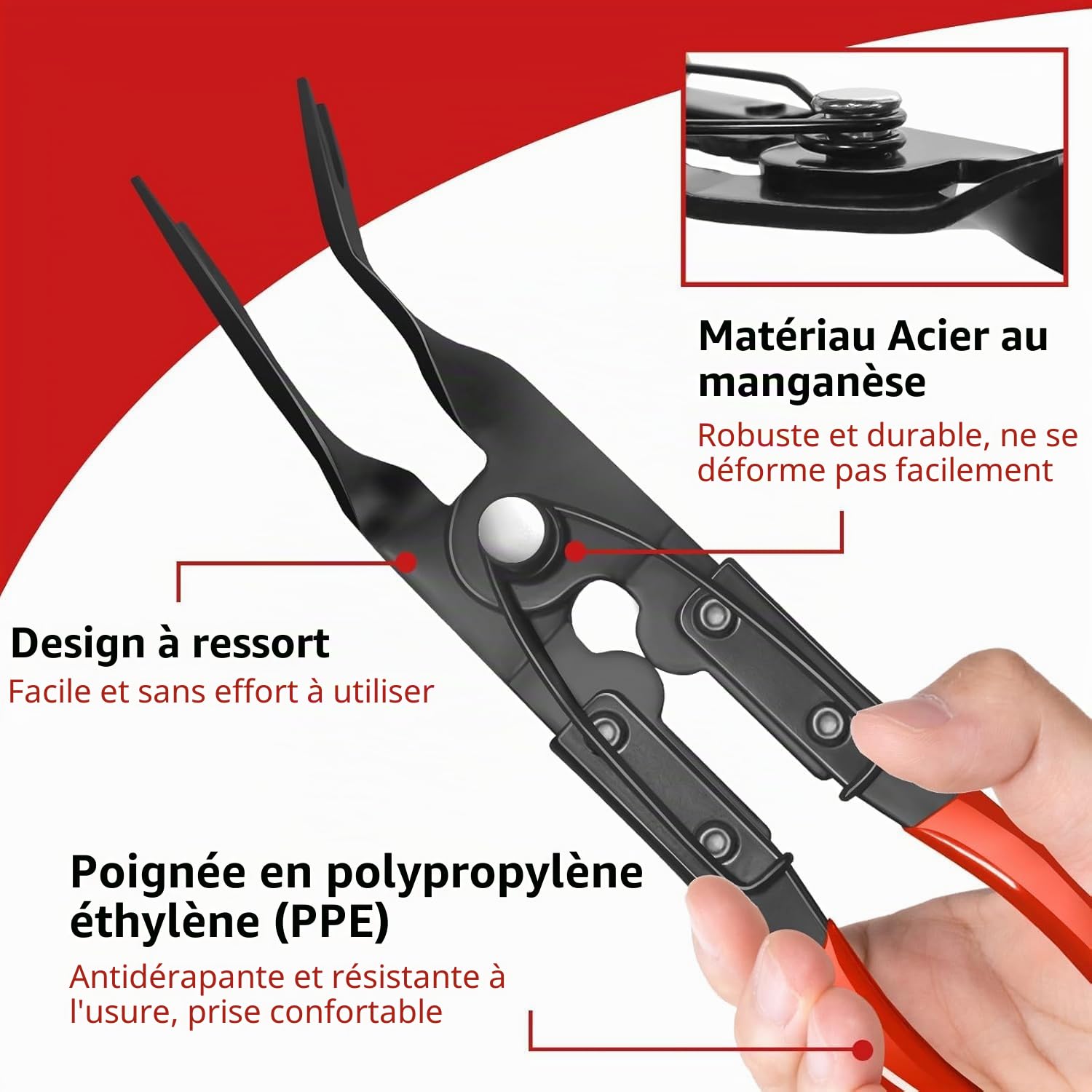 XBVV Lot de 3 outils de retrait de clips pour retirer les fixations de voiture avec sac de rangement, kit d'outils de retrait de garnitures automatiques pour panneau de porte, tableau de bord