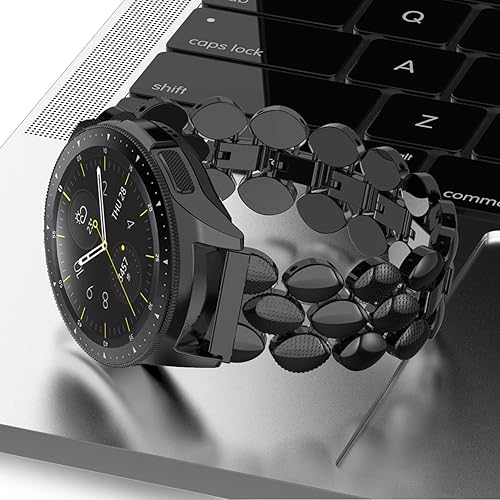 Miniatura 5 de TOYOUTHS Compatible con Samsung Galaxy Watch 7FE654 de 1.575 pulgadas, 1.732 pulgadas, correa de cadena de metal de 0.787 pulgadas para Galaxy Watch