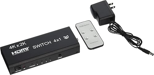 BG-204 4 puertos 4x1 3D 1080p 4K x 2K HDMI Switch con Toslink y salida de audio coaxial digital