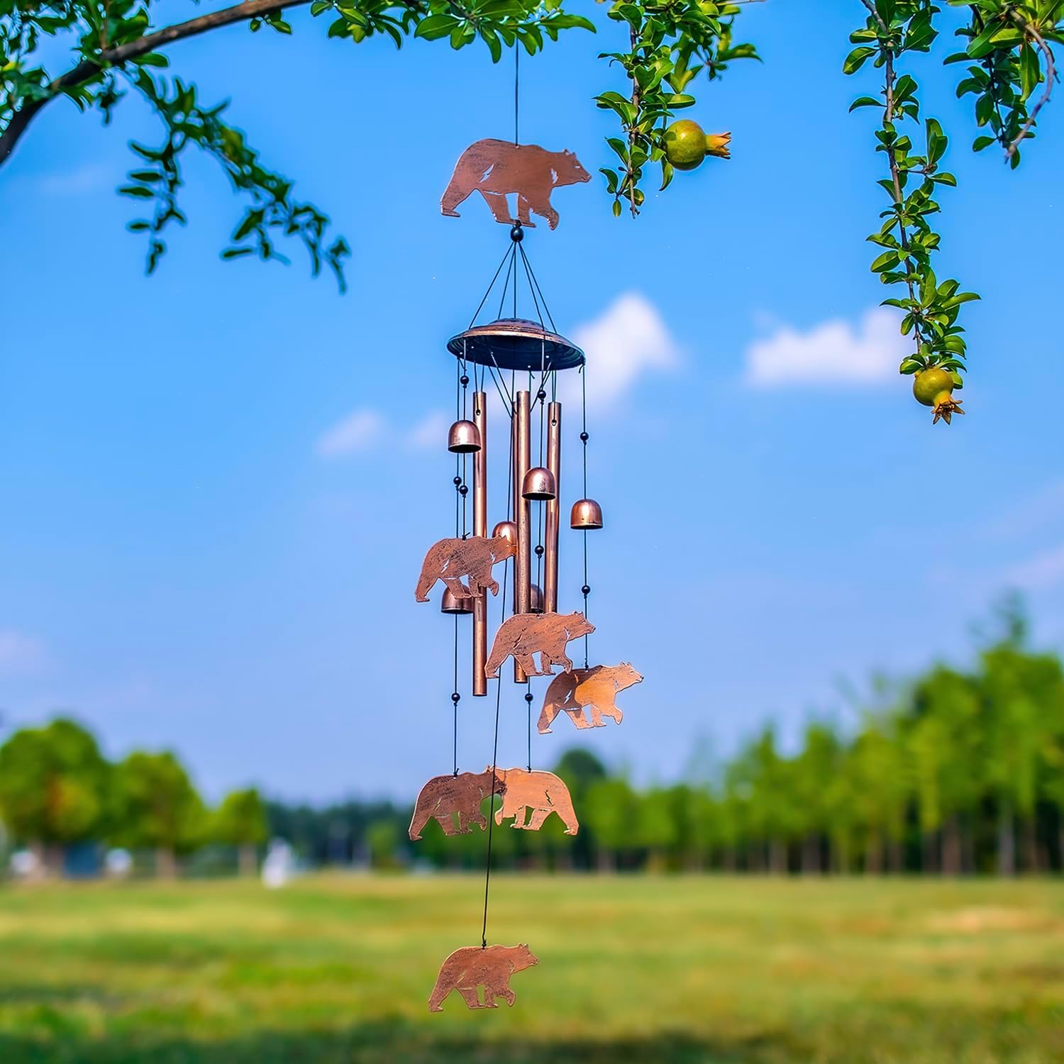 Bear Wind Chimes for Outside,Bear Gifts for Women/Men/Sympathy Gift/Memorial/Festival Birthday Metal windchimes Outdoors/Indoors,Patio,Garden Decor,Yard,Home Decor,Porch