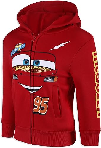 Miniatura 5 de Disney Cars' Lightning McQueen - Sudadera con capucha y bolsillos para niños, chaqueta con cremallera frontal