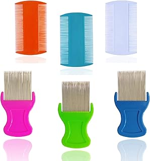 6 Pieces Head Hair Comb Fine Removal Combs, Include 3 Pieces Metal Teeth, 3 Pieces Double Sided Teeth for Grooming and Rem...