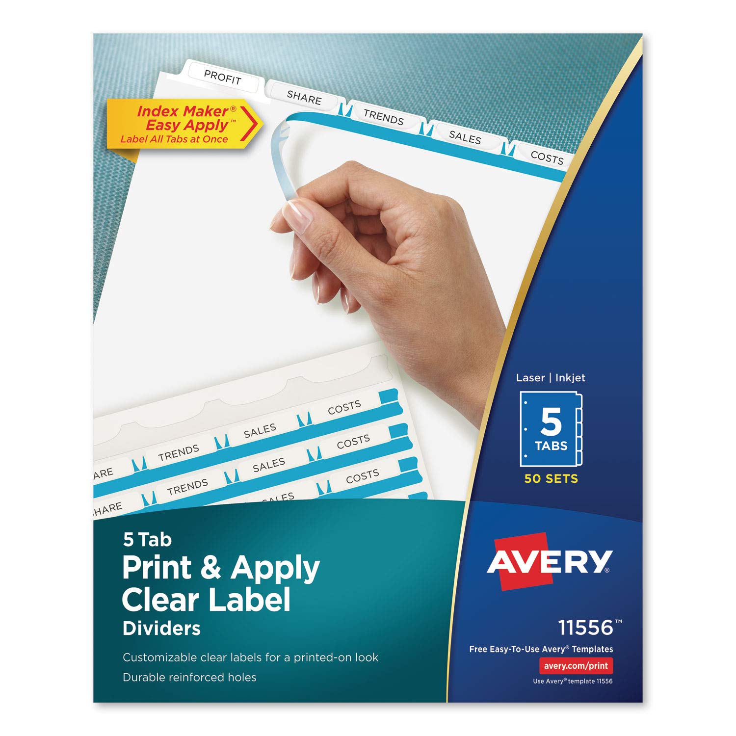 AVERY AVE11556 - Print and Apply Index Maker Clear Label Dividers