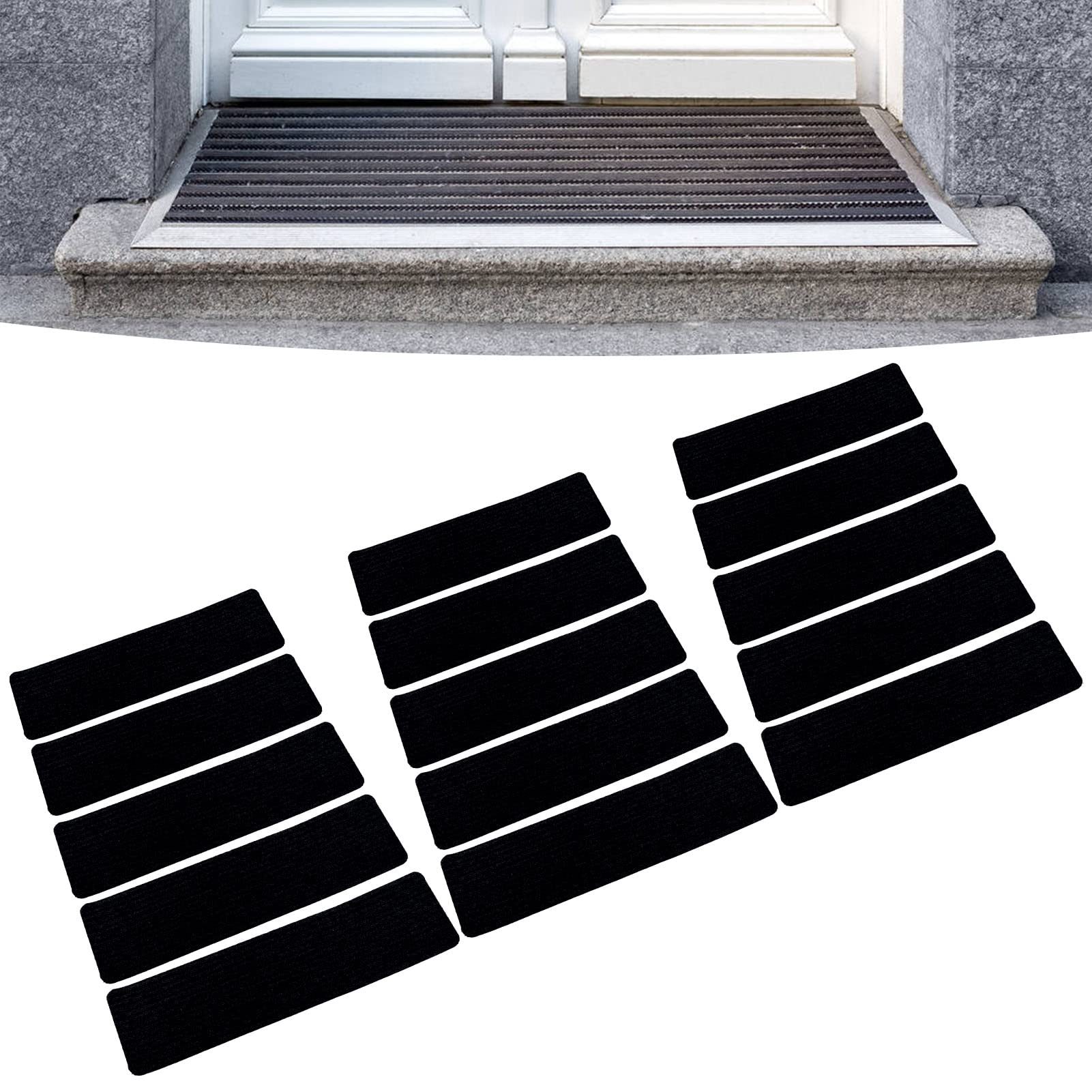 Graffi scale non slip moquette auto adesive per scala interna (Striscia in bianco e nero)