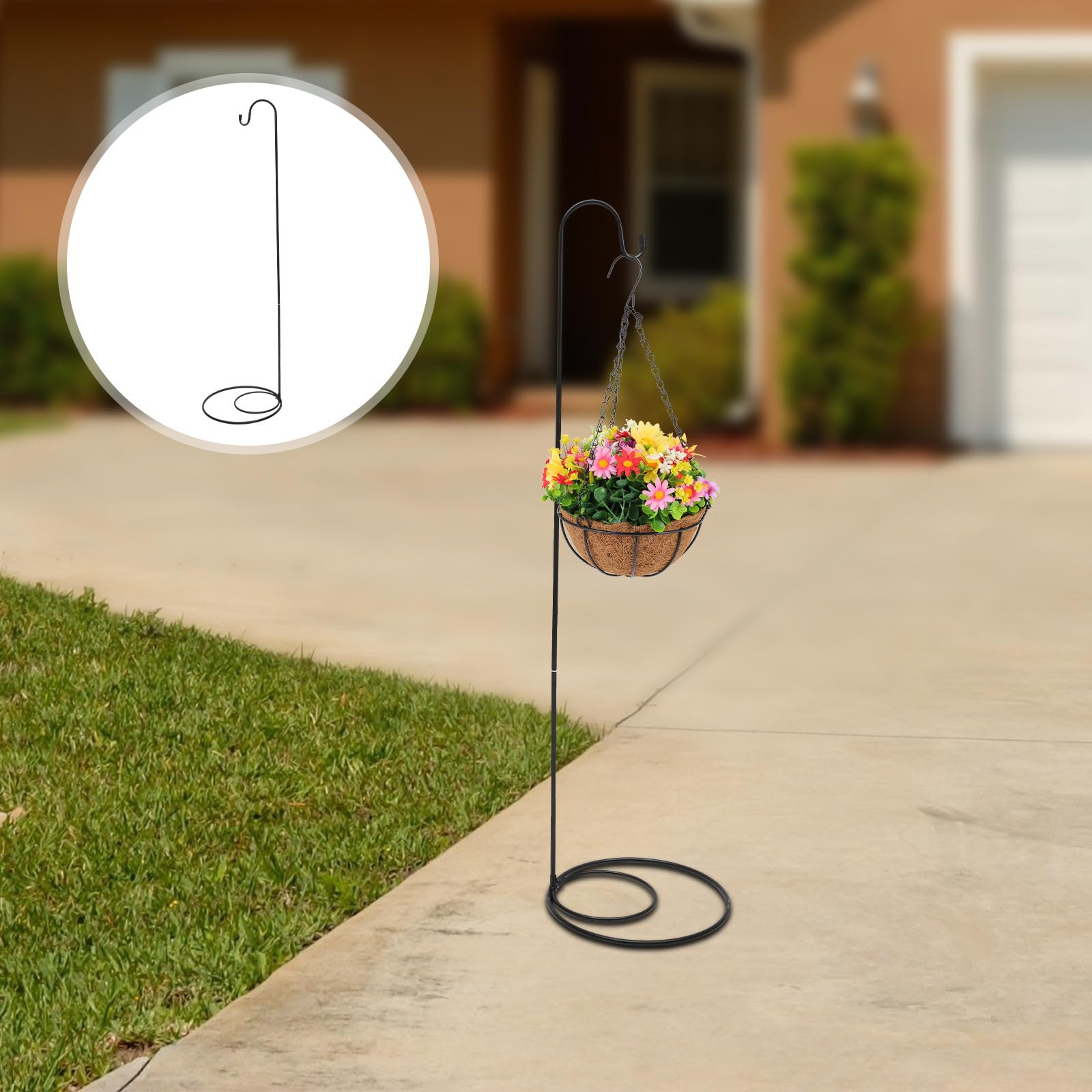 TOYANDONA Crochet Suspendre Intempéries Installation en Noir Fer Résistant aux Solide de pour ou Décoration Jardin de Pots de Fleurs Guirlandes Lumineuses