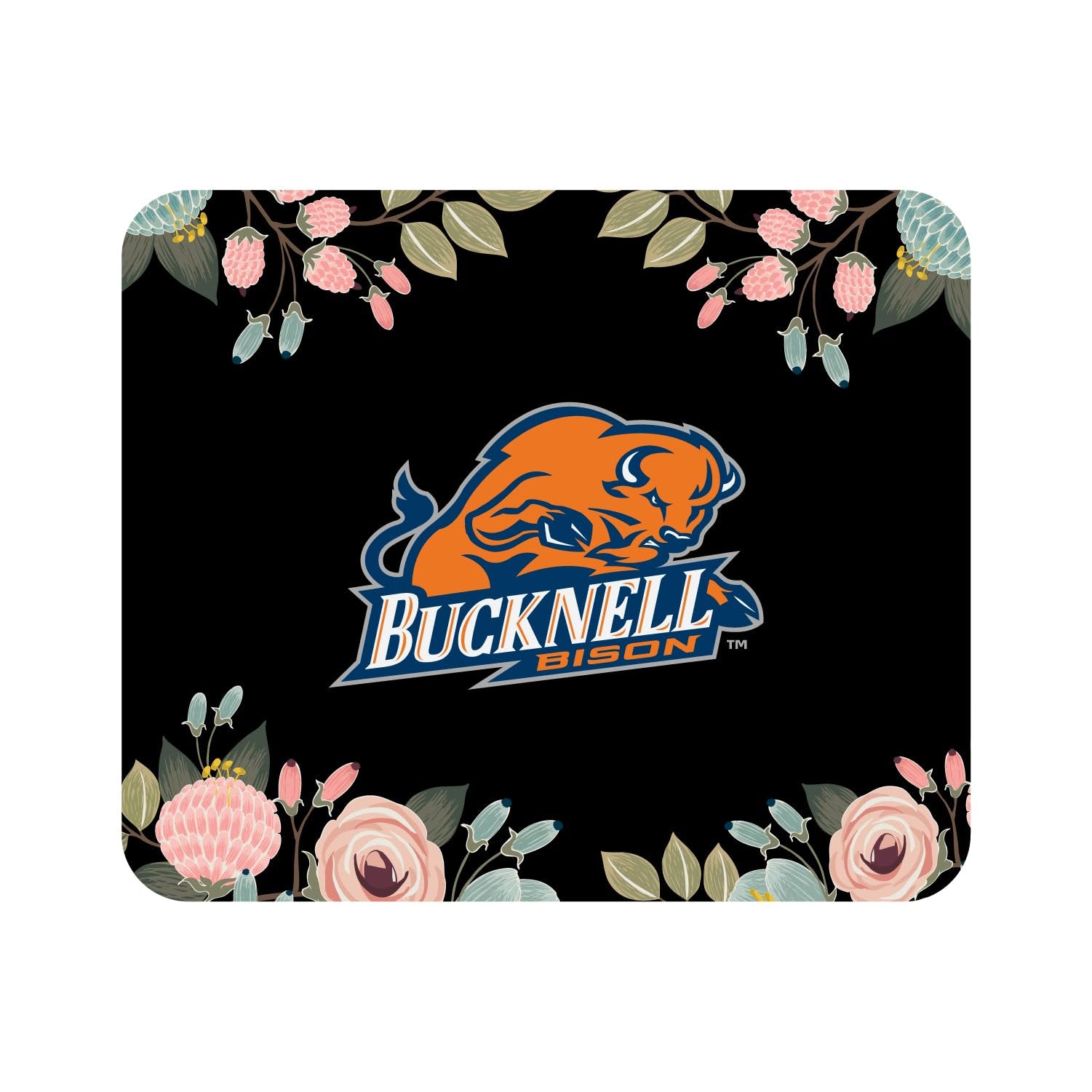 Mouse Pad, Fabric, Bucknell University Standard/Floral Pink