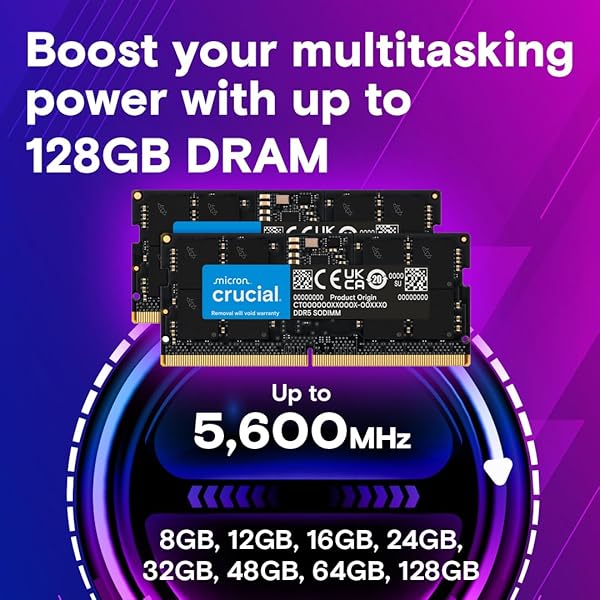 Crucial DDR5 RAM 8GB 4800MHz SODIMM, Laptop Computer Memory, Mini PC, CL40 - CT8G48C40S5 - 2