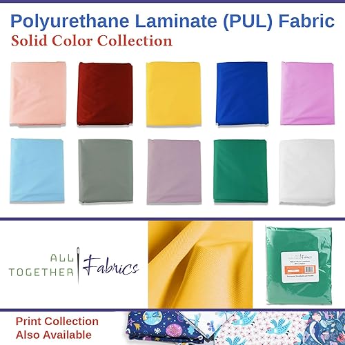 Miniatura 6 de Tela laminada de poliuretano (PUL) precortada por The Meter. Impermeable y transpirable. Perfecto para pañales de tela y proyectos similares. 3.3