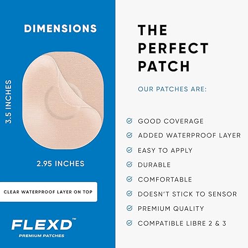 Miniatura 3 de Flexd - Cubiertas de sensor impermeables Freestyle para Libre 2 y 3 - (30 piezas) - Cubiertas de sensor Libre 3 - Parches Adhesivos CGM - Sin
