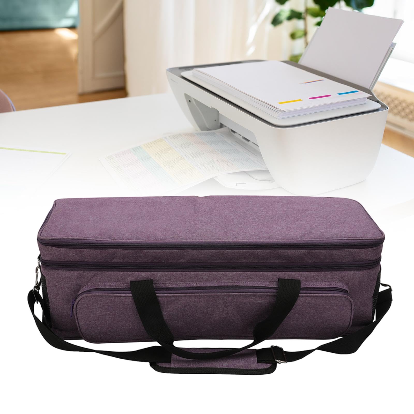 Die Cut Maschine Tasche Hartschale Tragetasche für Pressmaschine mit Strapazierfähigem Oxford Textil Zubehörfächern Und Tragegurt für Werkstatt Reisen, Lila