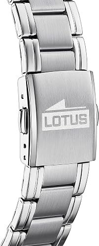 LOTUS Montre Homme Analogique Acier INOX 316L Argent - Quartz - Verre Minéral Résistant - Étanche 5 ATM - Multifonction 18812/1 - 4