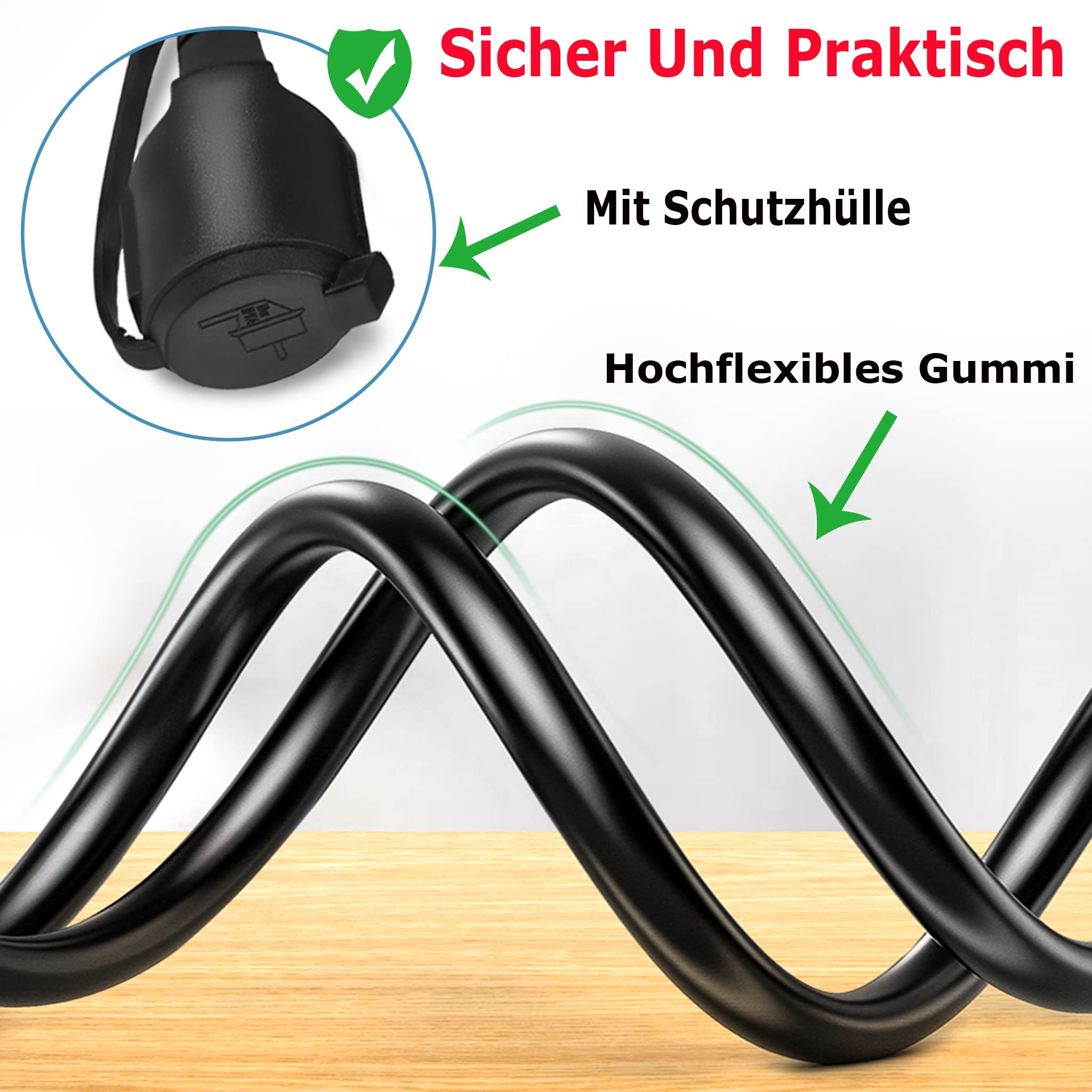 XMTECH Przedłużacz kabla zewnętrznego z osłoną ochronną 30 m - Przedłużacz kabla zasilającego - Przedłużacz gniazdka - Kabel przedłużający zasilanie - Gniazdo europejskie - Do użytku wewnętrznego i