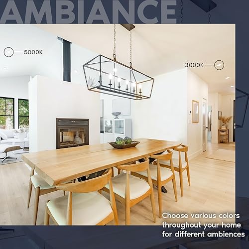 Miniatura 4 de LUXRITE Luces LED de disco de 6 pulgadas, luz de techo regulable de montaje empotrado, 5CCT seleccionable 2700K 3000K 3500K 4000K 5000K, 12.5W,