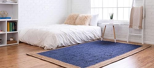 Miniatura 3 de Unique Loom Colección de yute trenzado de calidad clásica, hecha de forma natural, tejida a mano con detalles de color sólido, alfombra rectangular