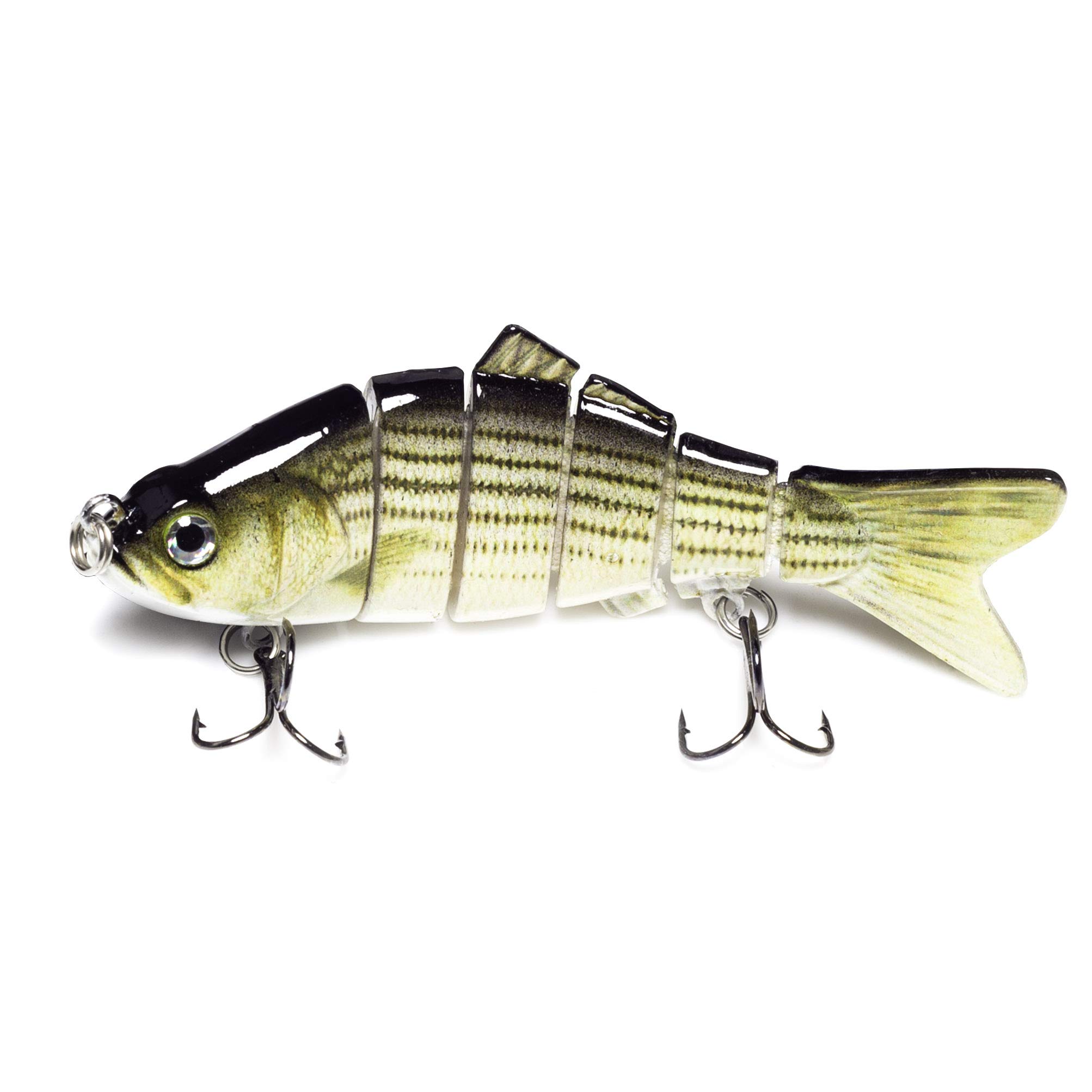 Calissa Offshore TackleJointed Bass Swimbait Fishing Lure Crankbait ||| 4 inches 0.7oz (20g) (Baby Striped Bass)