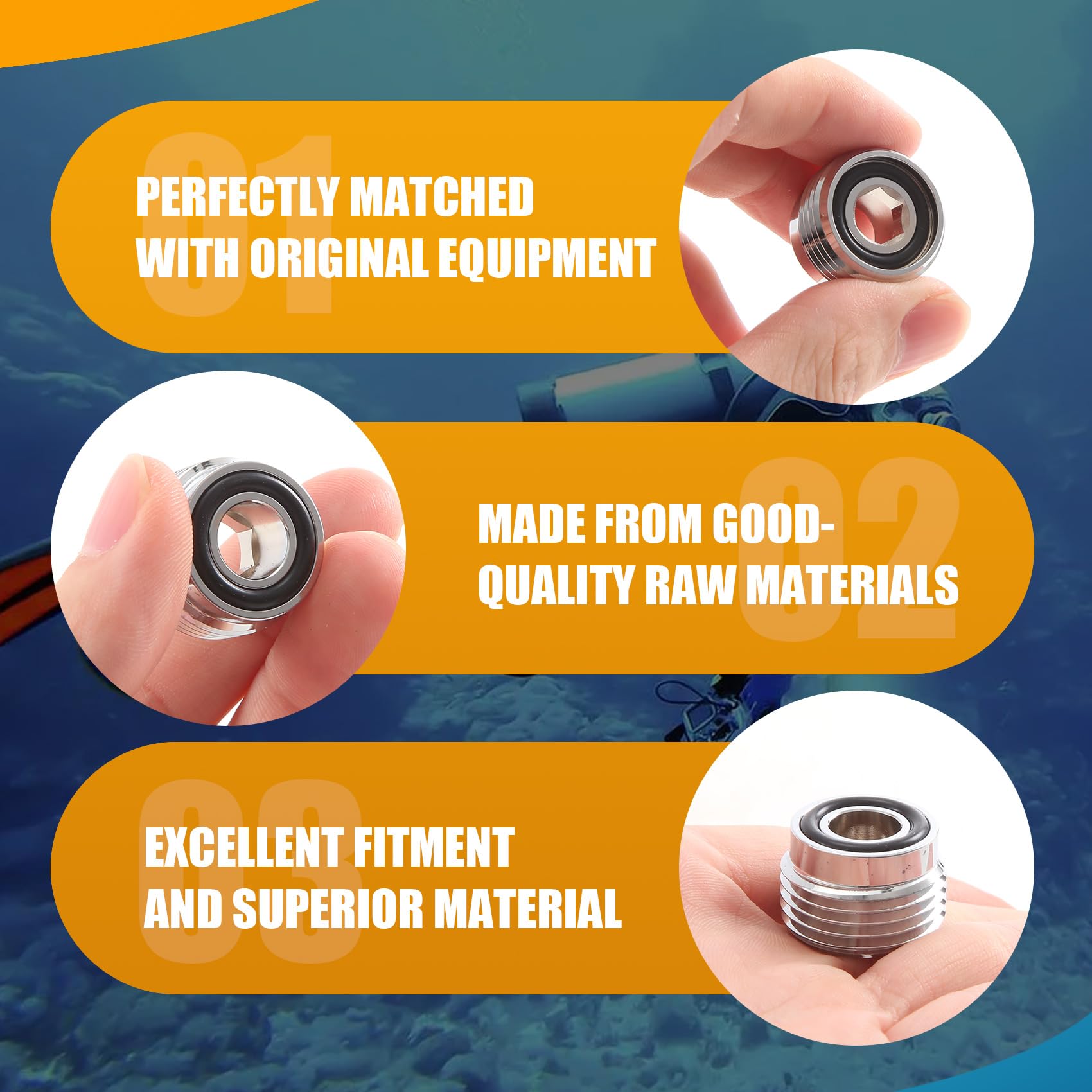 Din to Yoke Insert Tank Valve Adapter Convertidor Skuba Buceo O Anillos una abrazadera convertidor Tech Set