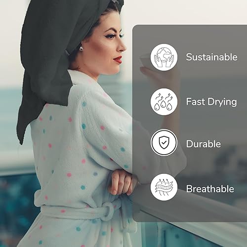 Miniatura 2 de Juego de 6 toallas de baño pequeñas de algodón de 22 x 46 pulgadas, ultra suaves, absorbentes, toallas de spa, hilado en anillo, juego de toallas de