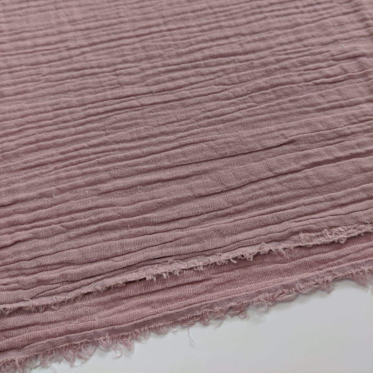 Double Gauze 100% Cotton Plain Fabric Dress Making Lightweight Muslin Baby Swaddle Blankets Scarves Summer Clothing | 53" - 135 cm Wide | per Metre (Taupe) — view 8