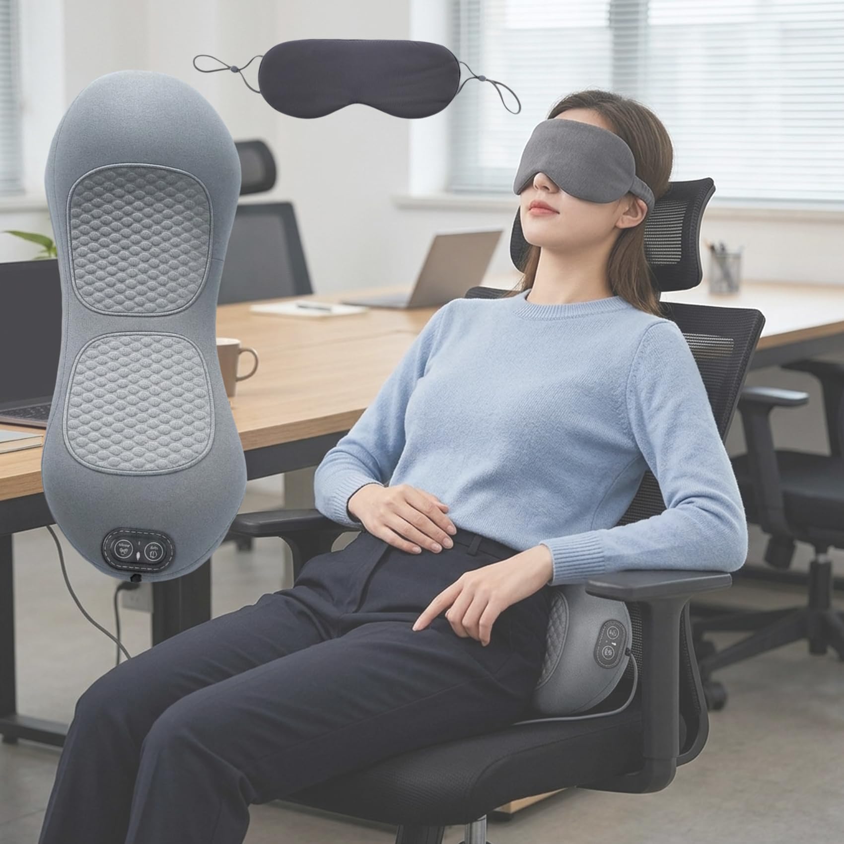 Dorsanova Massaggiatore Schiena Supporto per Trazione Lombare - Cuscino Ergonomico per Stretching e Benessere della Colonna Vertebrale, Dispositivo per Relax Muscolare a Casa e in Ufficio (Grigio)