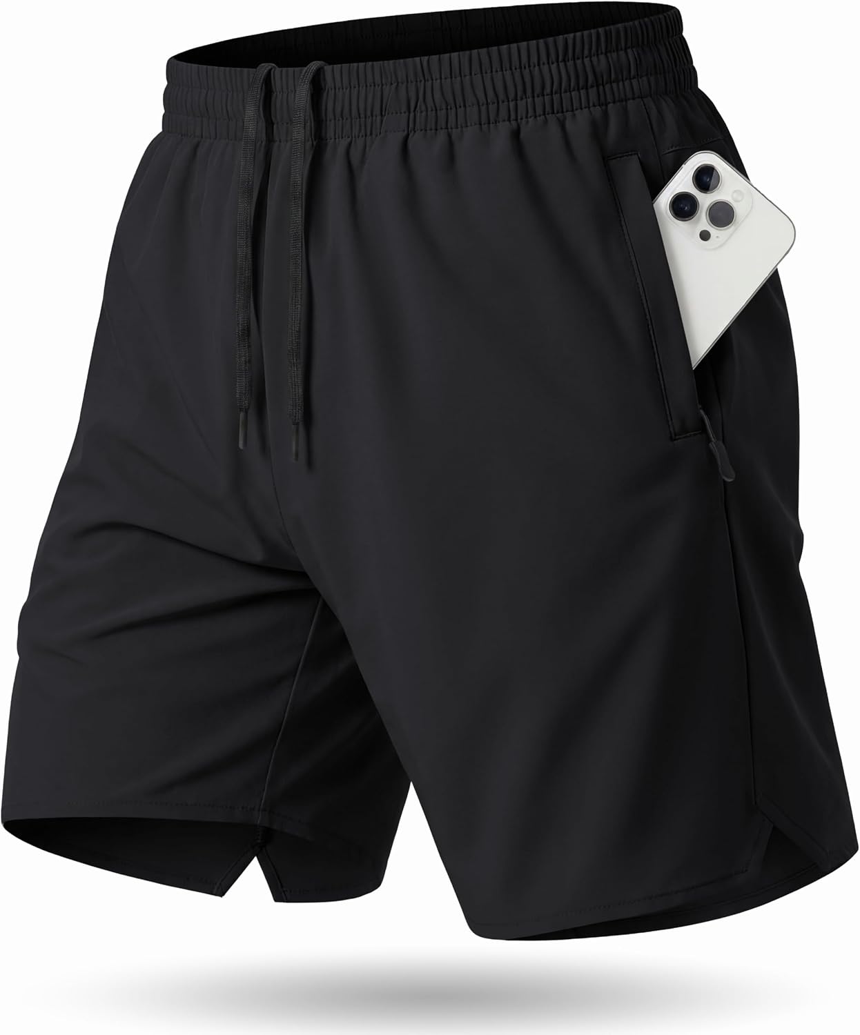 TACVASEN Men's Athletic Workout Shorts with Zipper Pockets 7" Quick Dry Gym Running Shorts Summer Casual Hiking