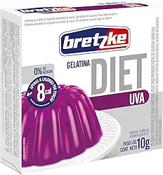 Bretzke – Gelatina Diet em Pó Sabor Uva 10g | Zero Açúcar | Sobremesa Leve e Refrescante | Preparo Rápido com Água