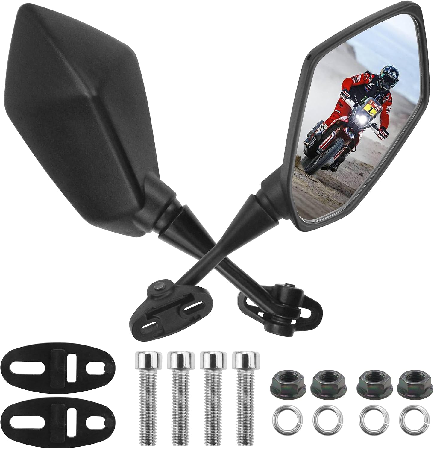 Motorcycle Rear View Mirrors Compatible with F4 F4I CBR1000RR CBR300R CBR500R CBR900 CBR919 CBR929 CBR954 VTR1000 GT125R GT250R Convex Mirrors