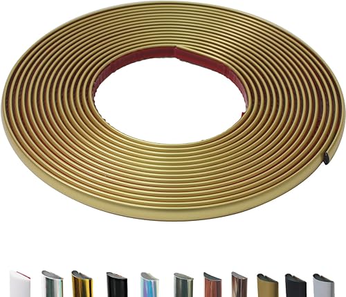 Moldura para despegar y pegar, moldura en forma de D dorada mate flexible y autoadhesiva, 26.2 pies de moldura impermeable para paredes, bordes y disponible en Yaxa Venezuela