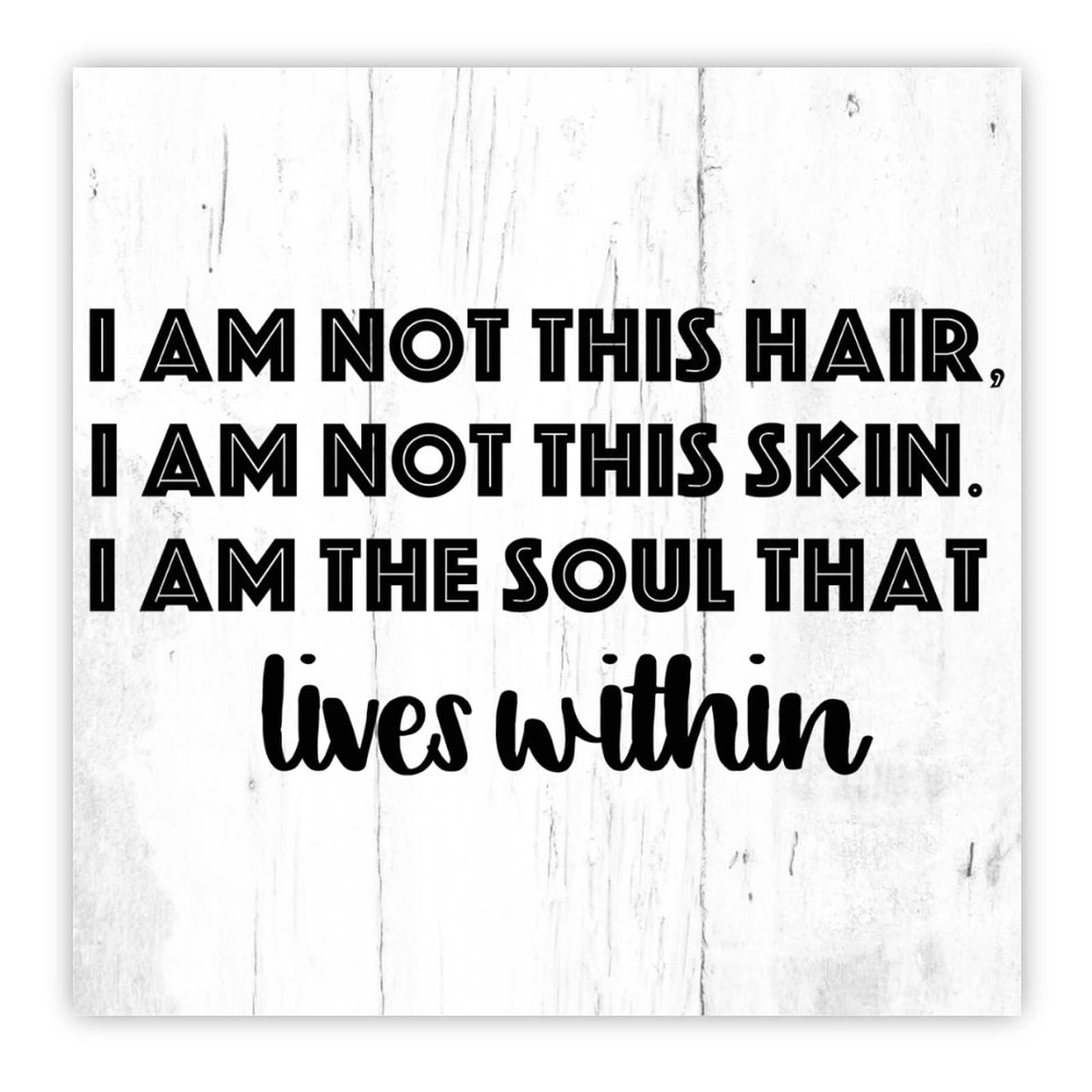 Plaque en bois I Am Not This Hair décoration murale salon 40x40 cm