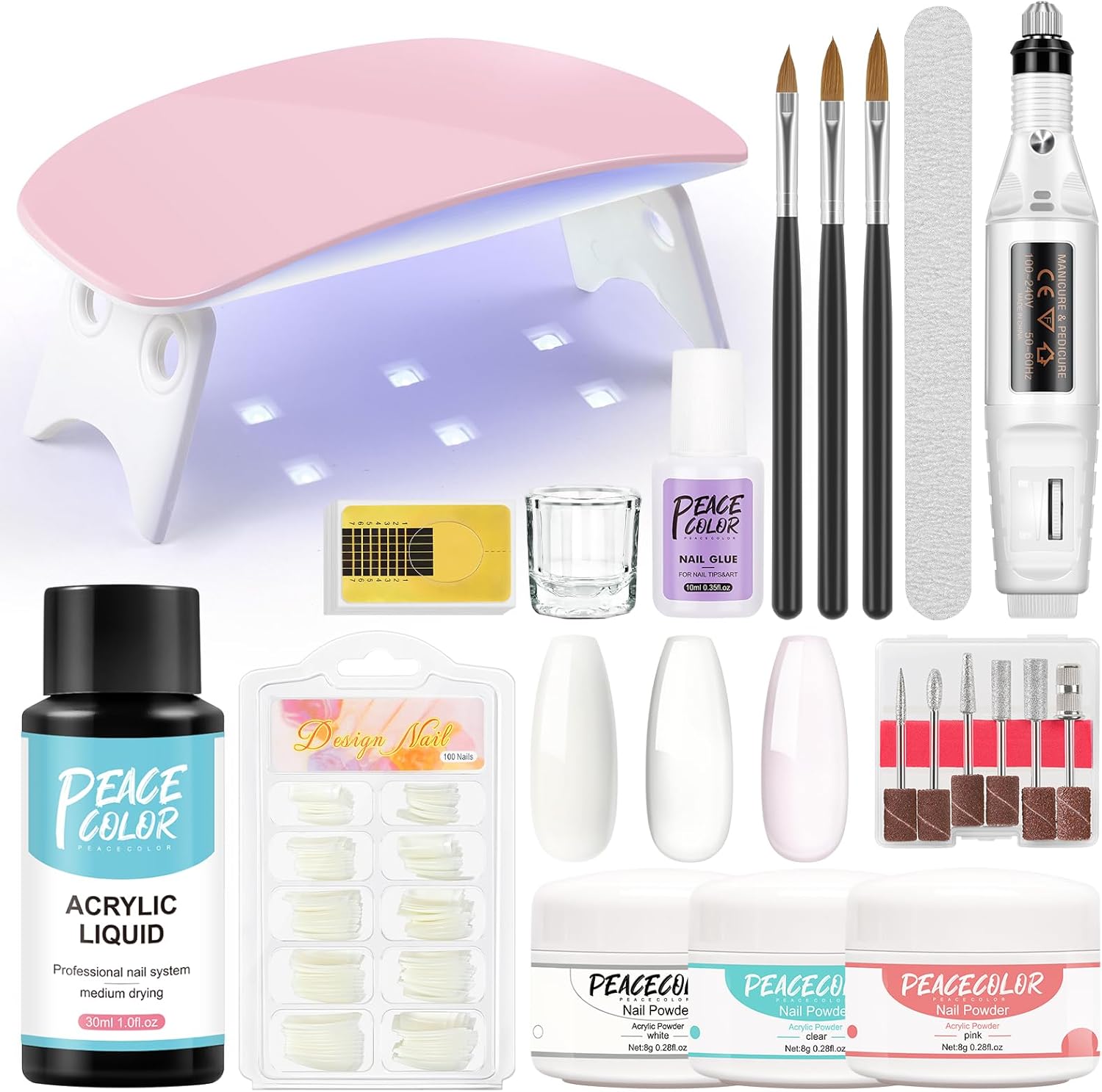 Acrylic Nail Kit with Nail lamp Electric Nail Drill Machine,Acrylic