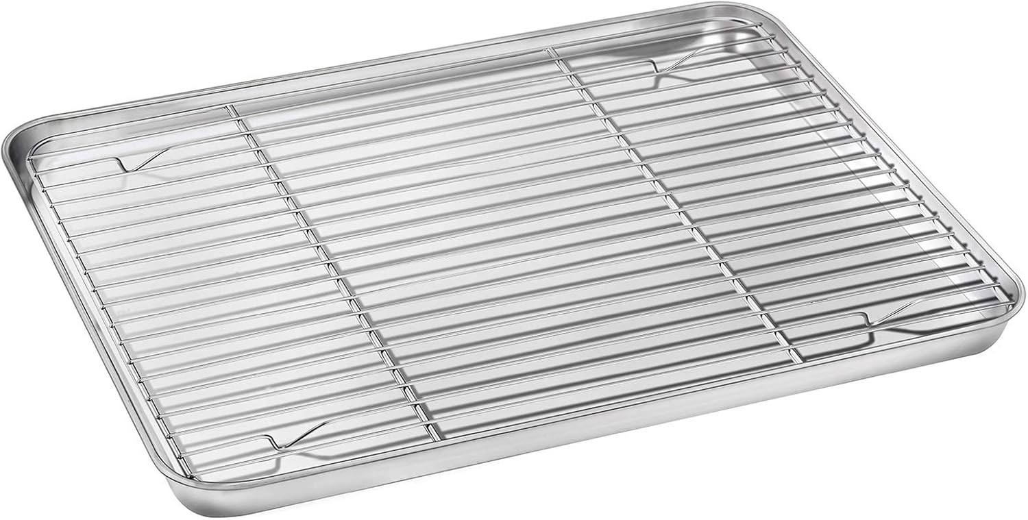 Amazon Baking Sheet with Rack Set, Efar Stainless Steel Baking Pan