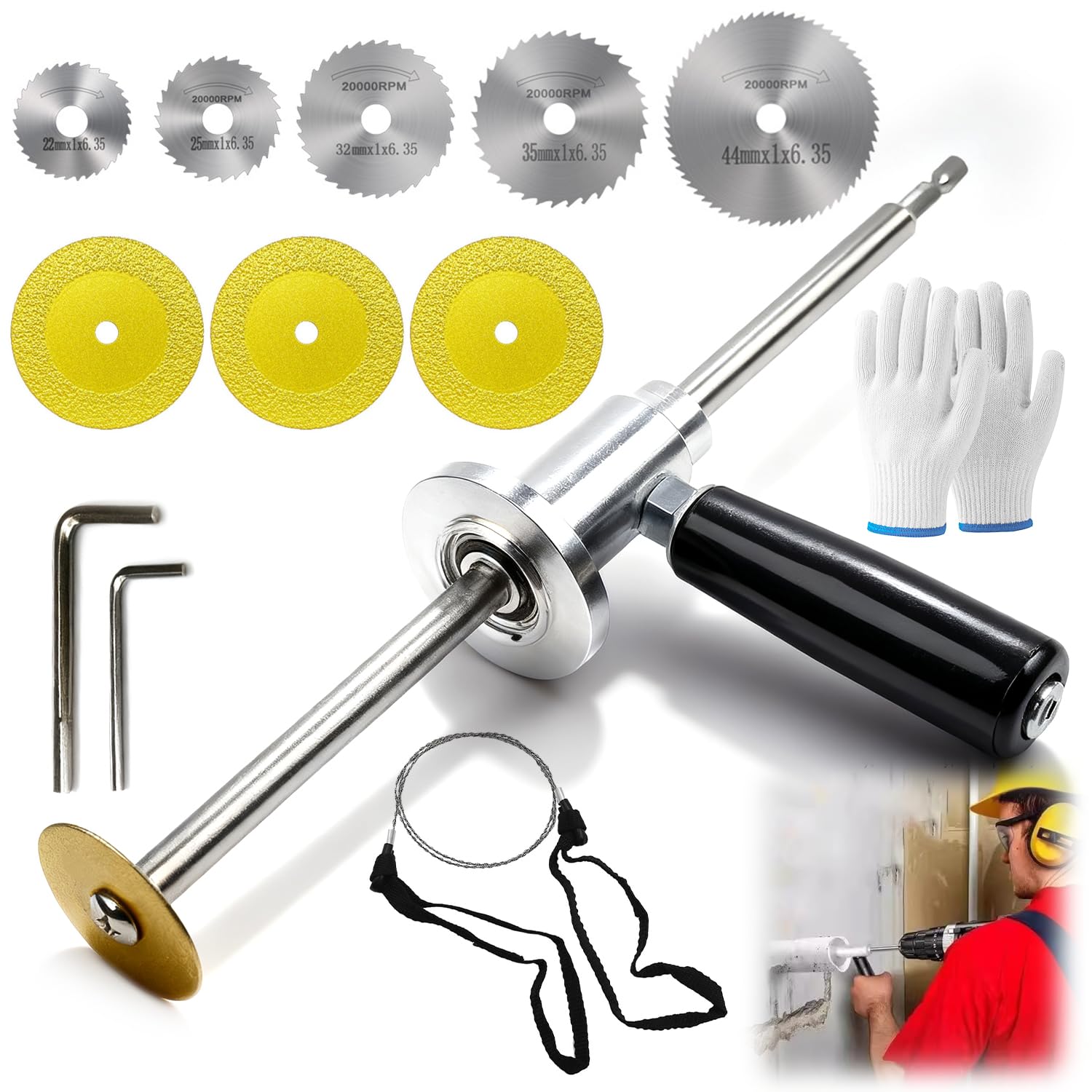 Versatile Inside Pipe Cutter with 3 Brazed Blades for PVC, ABS, and Exhaust Systems