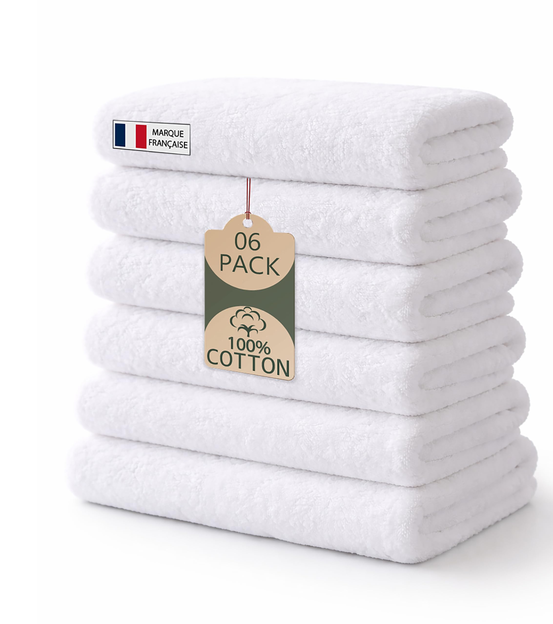 Caramont Set di 6 Asciugamani da Bagno 90x150 cm – 100% Cotone, Ultra Morbidi, Altamente Assorbenti, Asciugatura Rapida, Qualità Alberghiera – Bianco – per Bagno, Doccia, Palestra, Hotel e Spa