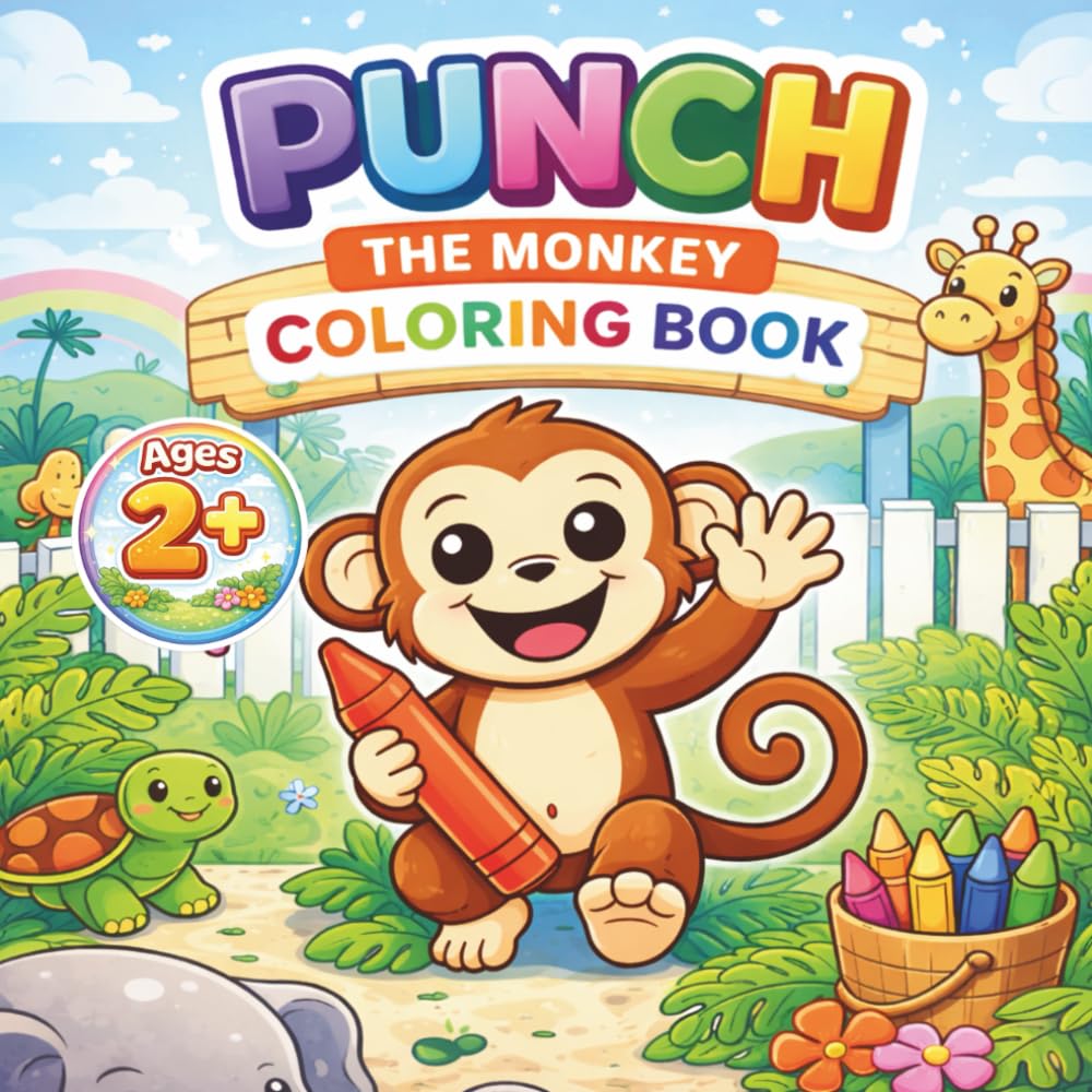 Punch The Monkey: Coloring Book