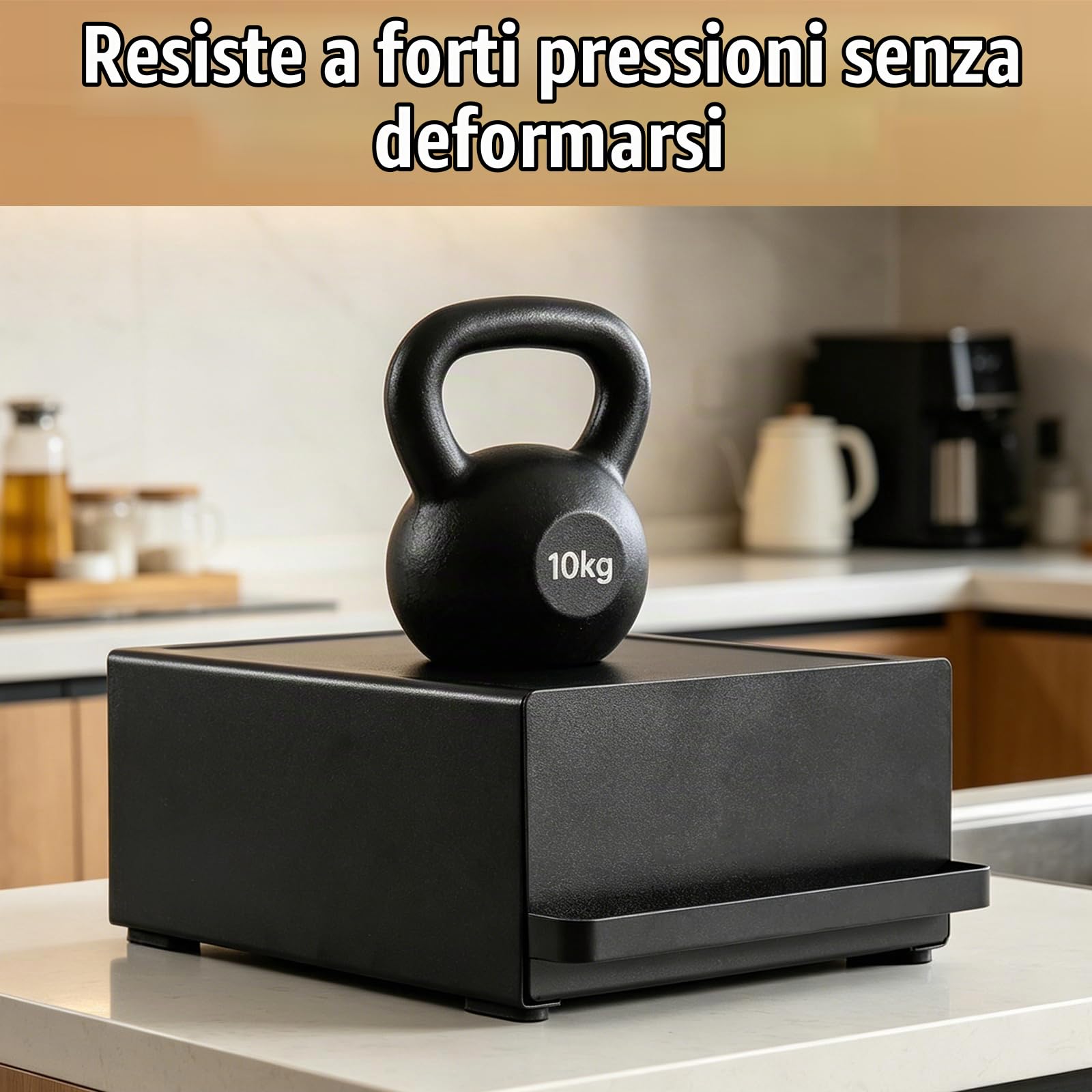 Cassetto da Scrivania per Caffè con Scomparto Magnetico, 27,5x22,2x11,6 cm, Organizer per Capsule Caffè e Bustine Tè