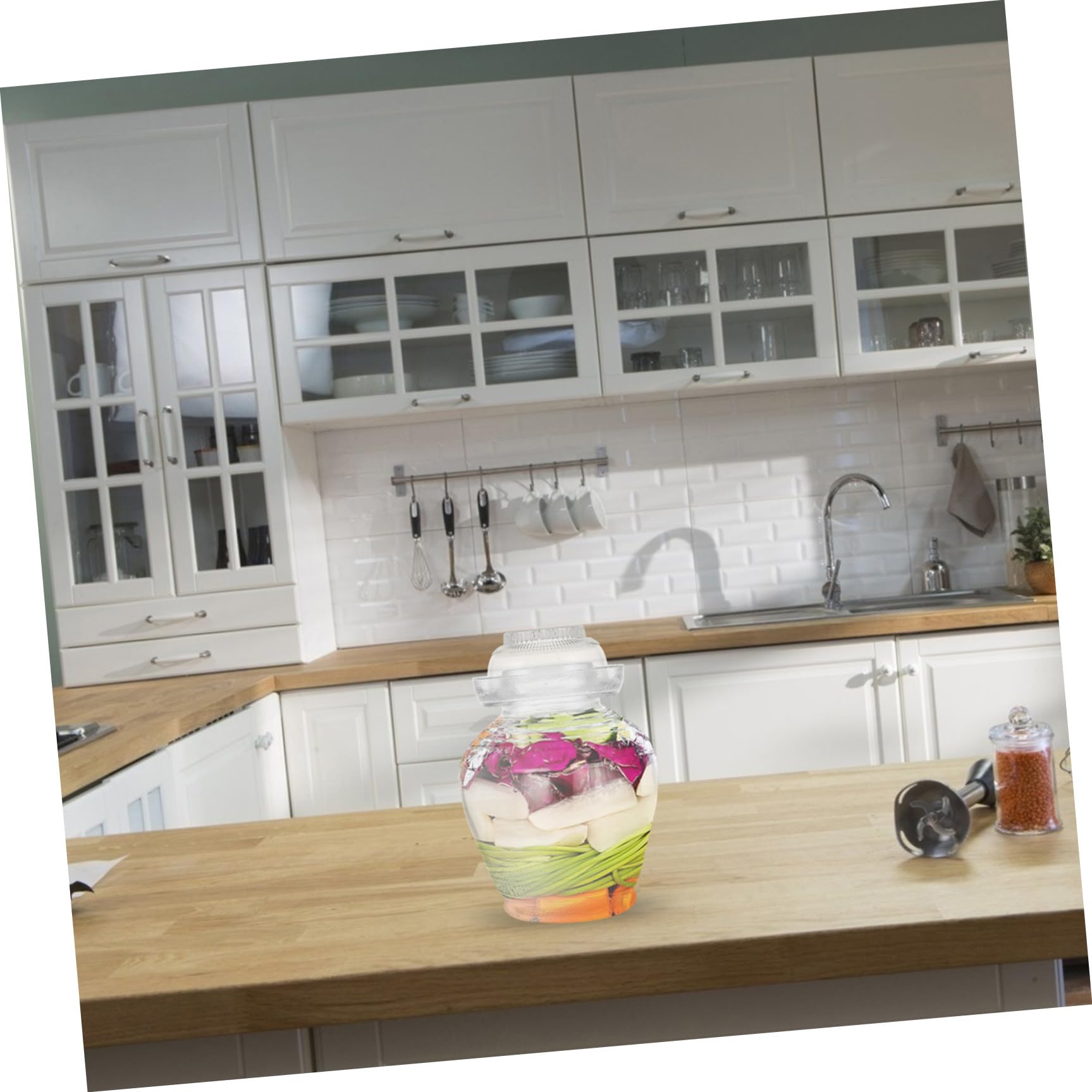 Mipcase Tarro De Cristal Para Encurtidos De Cocina 2.5 Kg Transparente Vidrio Sin Plomo Boca Ancha Sellado Tradicional Para Conservación Casera De Alimentos