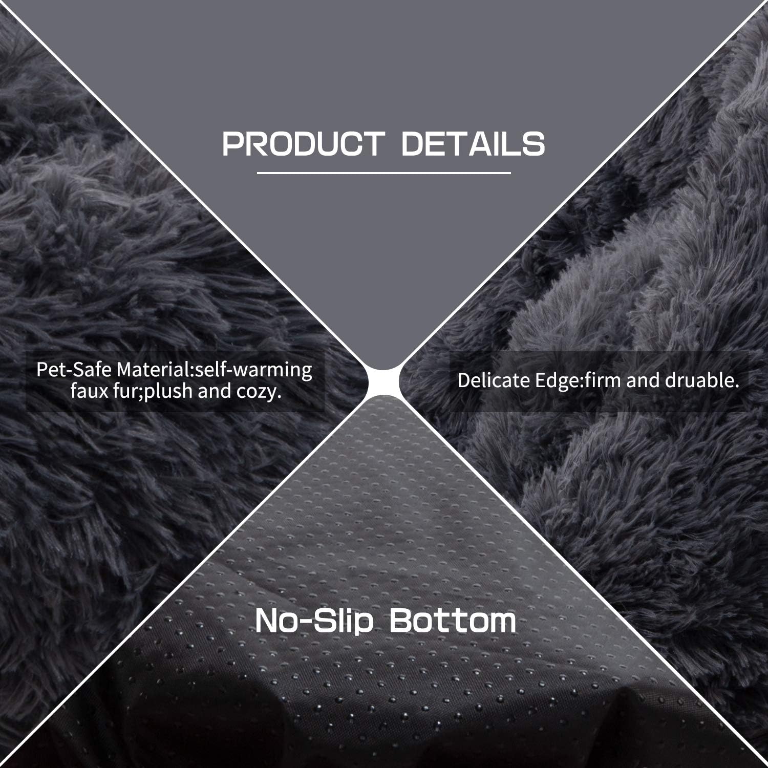XZKING Extra Large Dog Calming Bed, Fluffy Round Dog Bed, Washable Anti Anxiety Donut Pet Bed for Large Dogs, (2XL(35.4" x 35.4"), Grey)