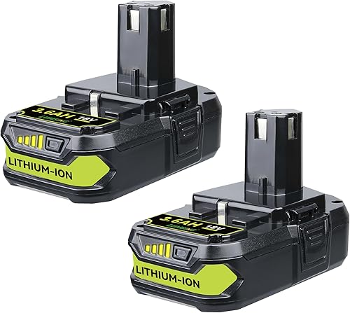 LUMSING P102 - Paquete de 2 baterías de repuesto de iones de litio de 18 V de 18 V para batería Ryobi P102 P103 P104 P105 P107 P108 P190 compatible