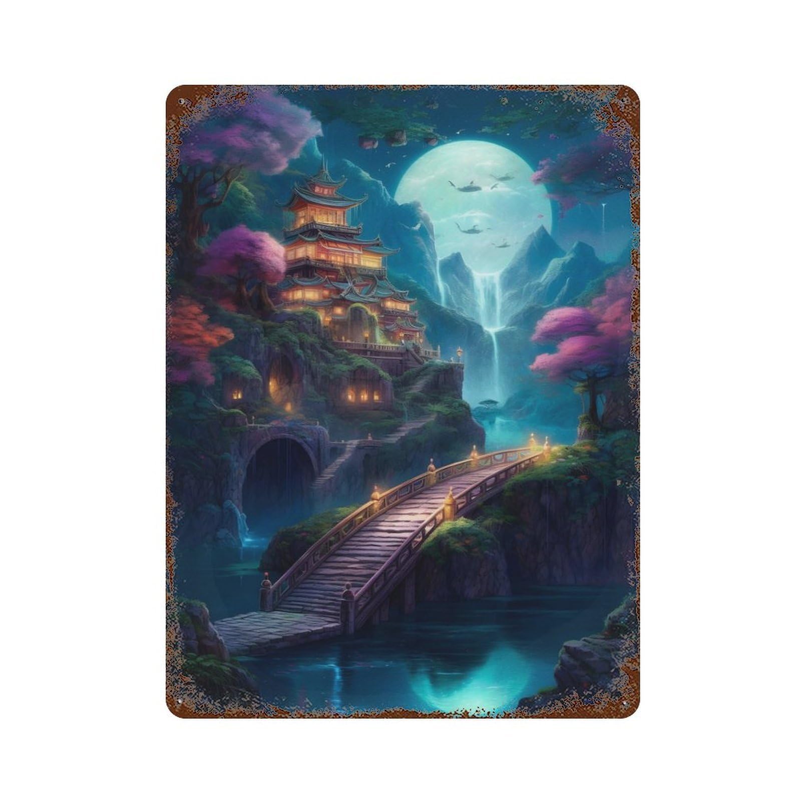 Fantasy Landscape 56 Retro Metal Sign 15.7"x11.8", Classic Wall Plaque for Garage, Pub Or Kitchen