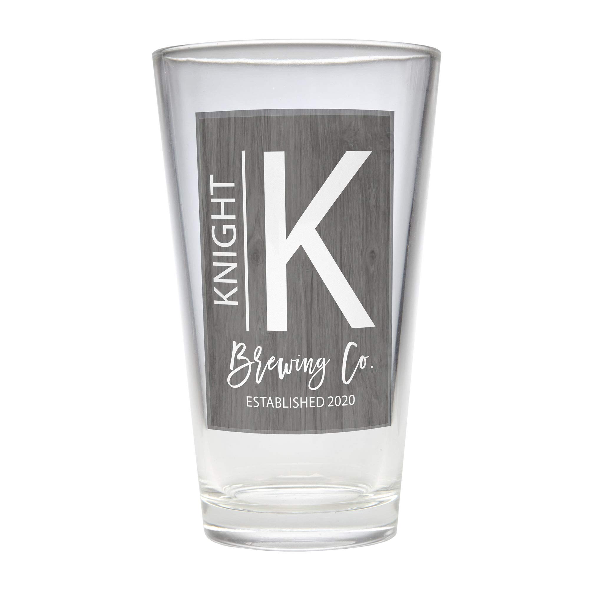 Let's Make Memories - Personalized Pint Glass Barware - Modern Monogram Pint Beer Glass - Customize with Any Initial, Name and Message - Holds 16oz, 9