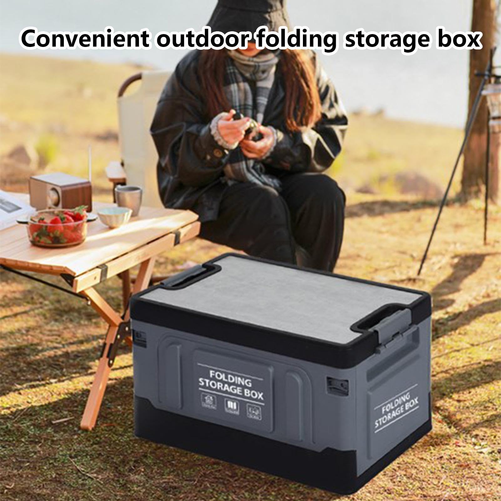 Caja de almacenamiento plegable para maletero, organizador de maletero, 60 L, impermeable, maletín plegable | Maletín de almacenamiento para viajes por carretera para herramientas de camping, ropa, | 60 L, impermeable, maletín plegable | Maletín de almace