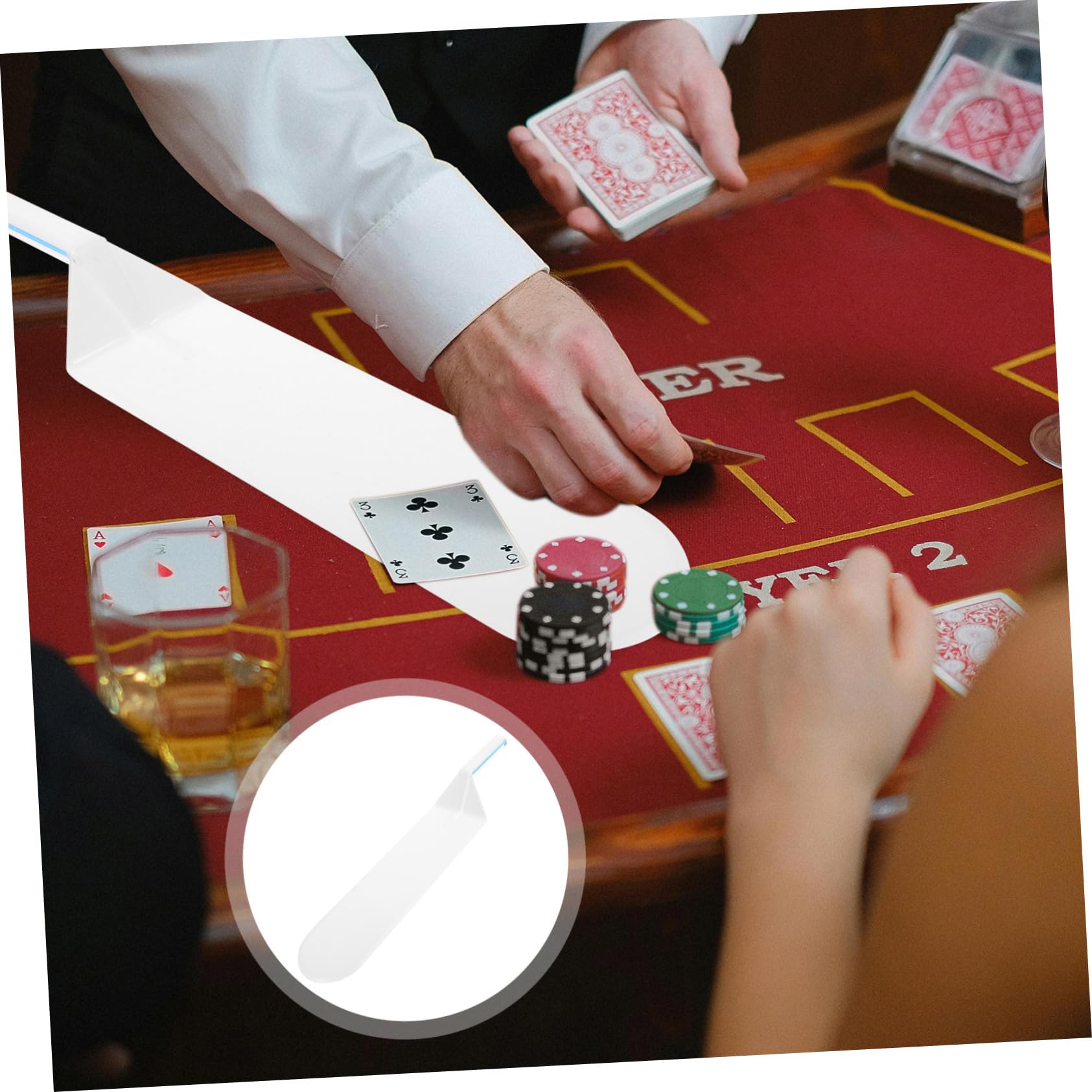VICASKY 4stücke Kunststoff Poker Karten Schaufel Wiederverwendbare Kartenschaufel Für Kartenspiele Kratzfest Für Tischspiele Praktisches Zubehör Für Pokerabende Mit Freunden Und