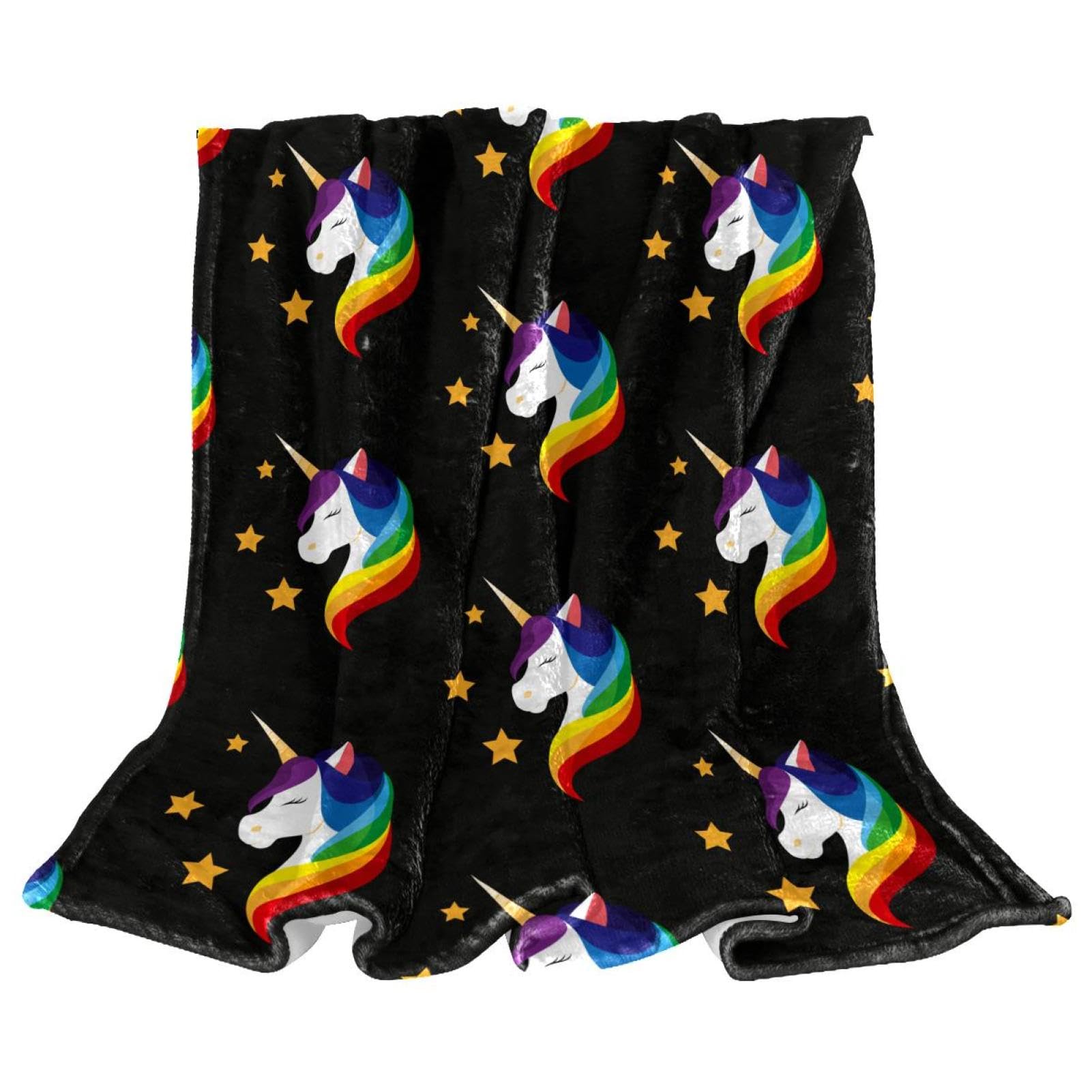 Couverture polaire licorne chaude et thermorégulatrice pour lit 150x200cm