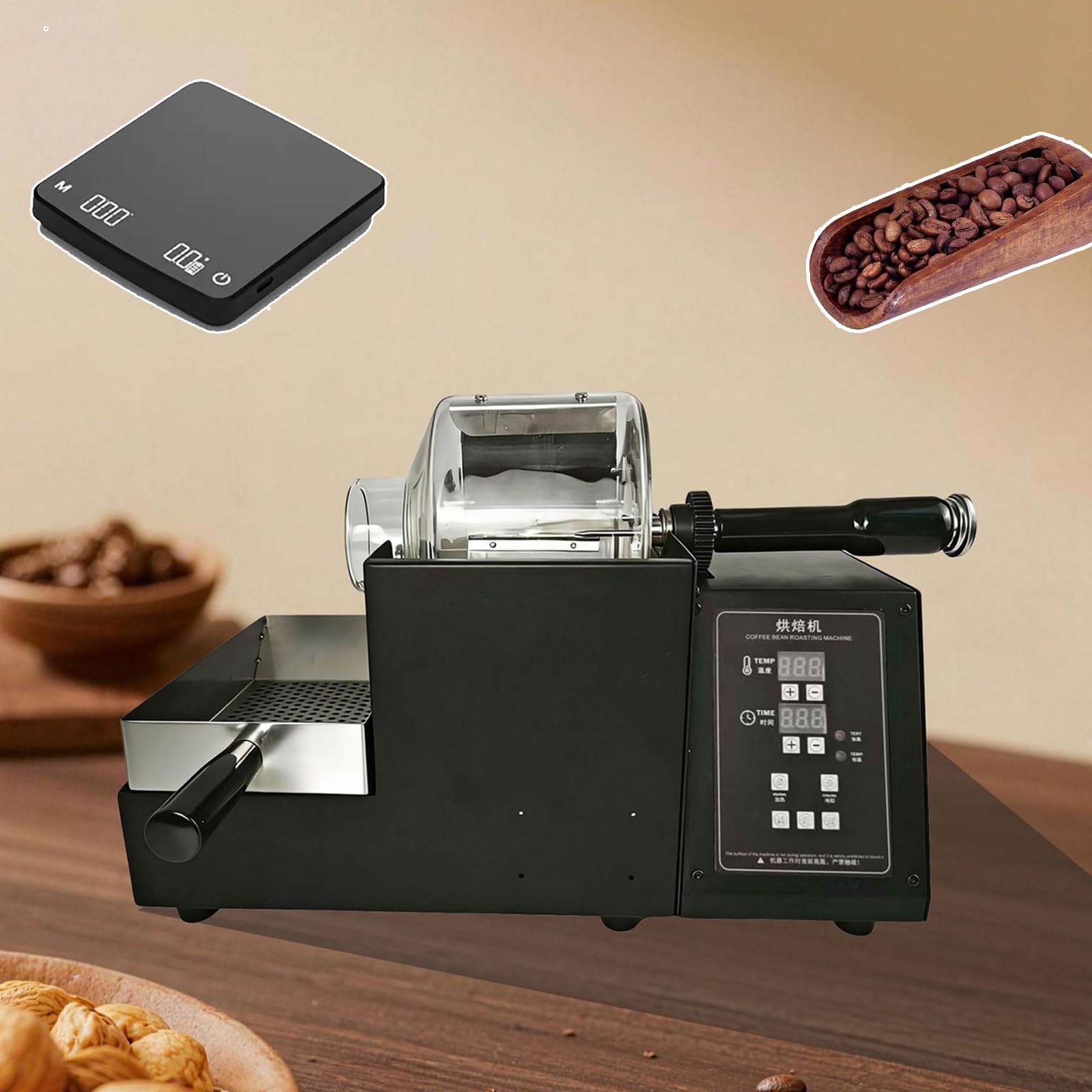 FHRKA 200g Coffee Roaster Machine, 10-99 Min Timer, Adjustable Temp, Non-Stick,Multifunctional Electric Coffee Bean Roaster