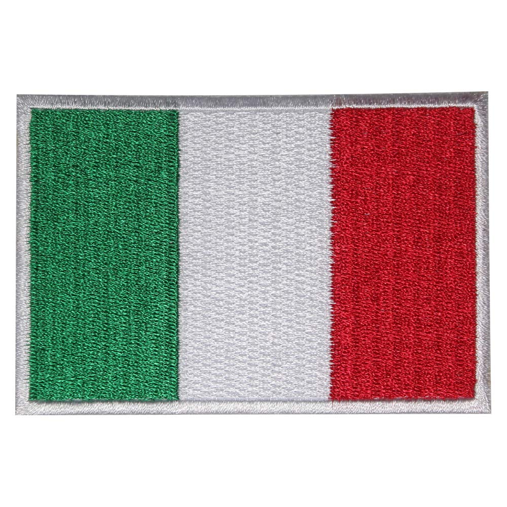 R-COItaly National Flag Patch, 9x6CM, Rectangular, 1 Piece, Sewing & Iron-On, Polyester, Kid