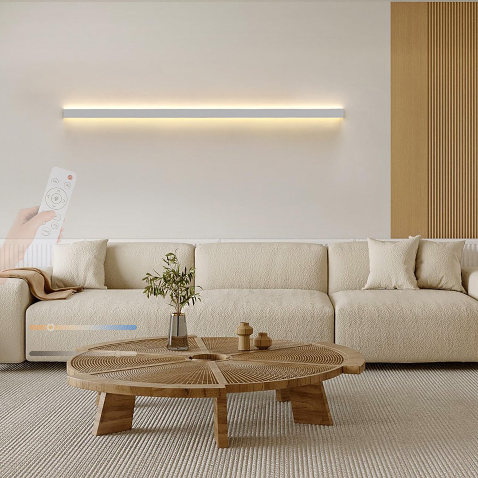 Lámpara de pared de aluminio de 60cm con diseño moderno y minimalista blanco 8