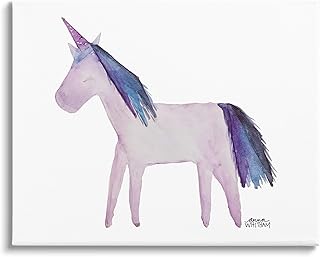 Stupell Industries Purple Fantasy Unicorn Pony Watercolor Effect Painting, Design by Anna Whitham